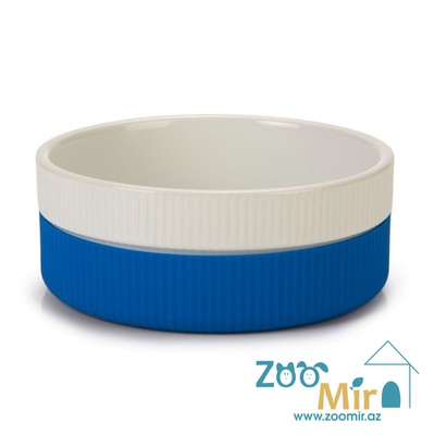 Beeztees, керамическая миска с силиконовым основанием для средних пород собак, 15.5 см (сини-белая)