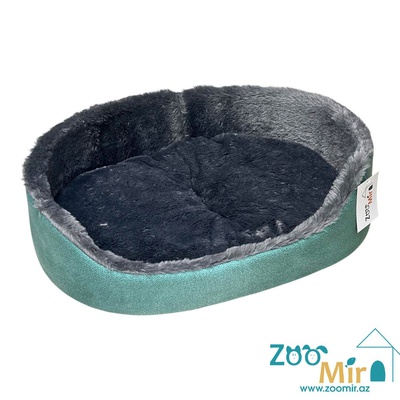 Zoomir, модель лежаки "Матрешка" для мелких пород собак и кошек, 55х42х14 см (размер L)(цвет: ментол-серый)