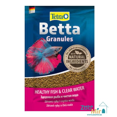 Tetra Betta Granules, сбалансированный основной корм для петушков (Betta splendens) и других лабиринтовых рыб, гранулы, 5 гр.