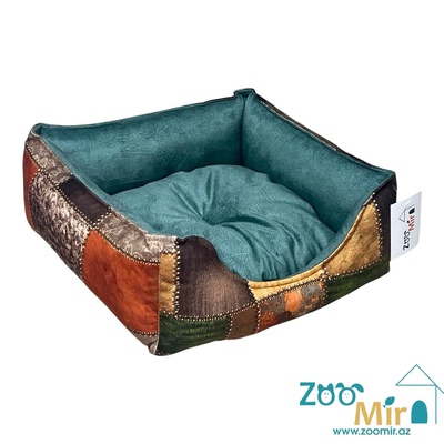 ZooMir, лежак для мелких пород собак и кошек, 42x42x16 см (размер M) (цветной)