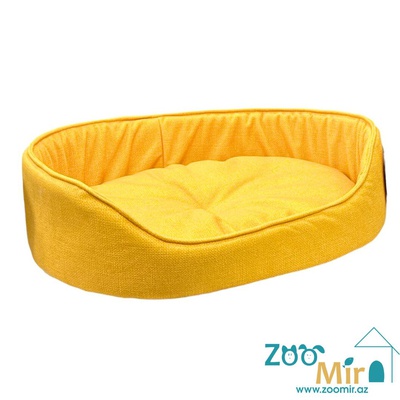 ZooMir, модель лежаки "Матрешка" для мелких пород щенков и котят, 43х30х10 см (размер S) (цвет: желтый)