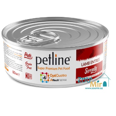 PetLine Lamb Entree Serenity, консервы для взрослых кошек с ягненком, 80 гр