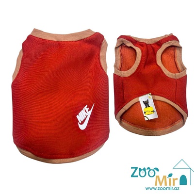 ZooMir, утепленная майка из трикотажной ткани и флисовой изнанкой, для собак мини пород и кошек, 4 - 7 кг (размер М) (цвет: кирпичный)