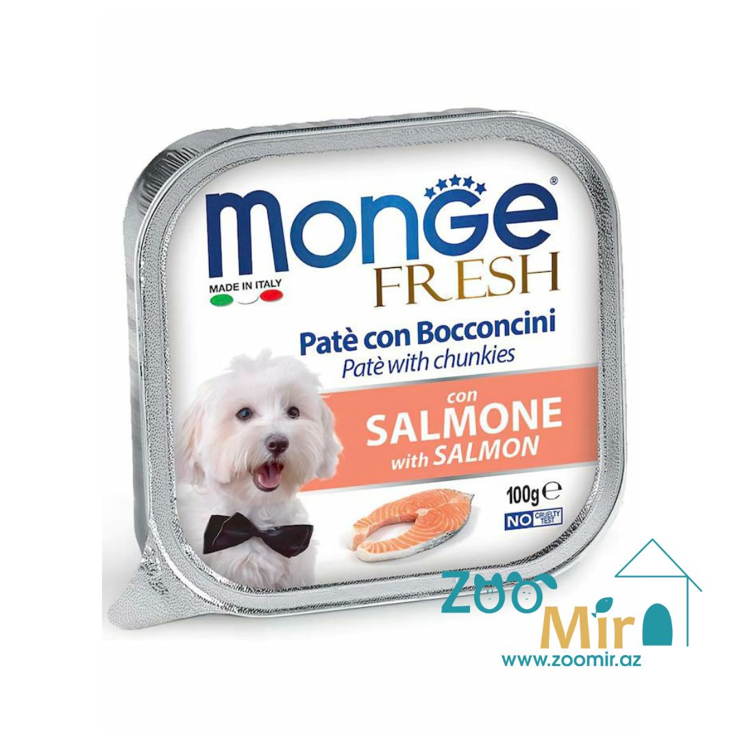 Monge, влажный корм для взрослых собак с лососем, 100 гр