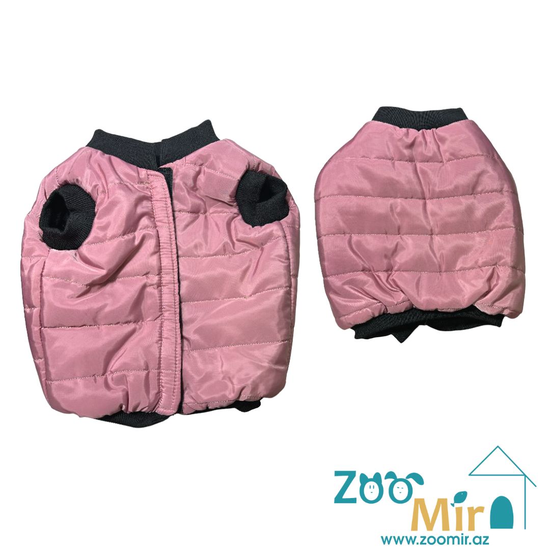 Tu, модель "Pink 2", утеплённая жилетка - дождевик для собак малых пород, 4 - 5 кг (размер M)