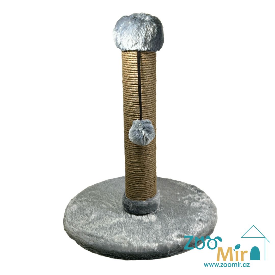 Zoomir , bala və yetkin pişiklər üçün dəyirmi altlıqlı dırnaq itiliyəcisi,  52x35x35 sm (ölçü M) (rəng: boz)