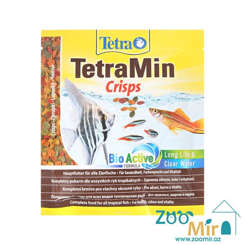 TetraMin Crisps Bio Active Formula, şirin suda yaşayan dekorativ balıqlar üçün balanslaşdırılmış əsas yem, çips, 12 q.