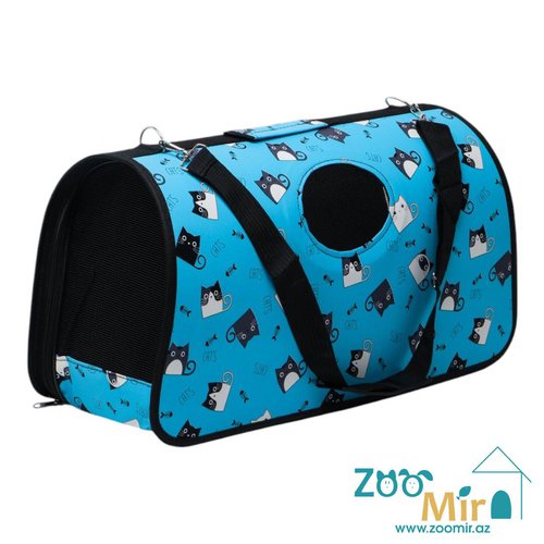 TU, сумка-переноска для мелких пород собак и кошек, 51х29х22 см (Размер L, цвет: синий №2)