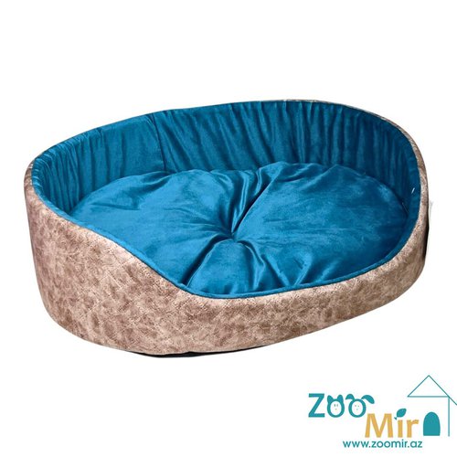 Zoomir, модель лежаки "Матрешка" для мелких пород собак и кошек, 55х42х14 см (размер L)(цвет: кофейный-изумруд)