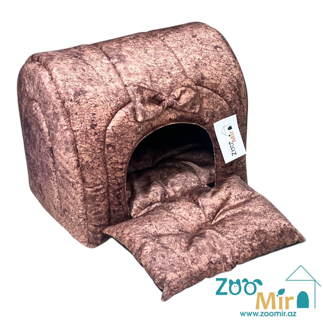 Zoomir, модель "Туннель с боковой дверью" , для мелких пород собак и кошек, 38х30х34 см (цвет: коричневый)