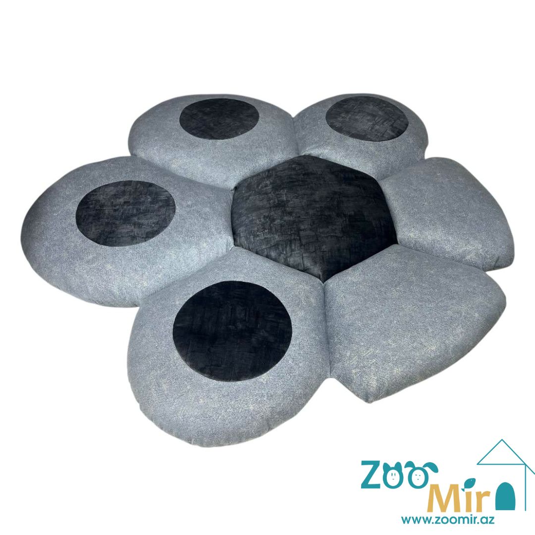 ZooMir, модель "Лапка", лежак для средних и крупных пород собак, 105x110 см (размер L)(цвет: серый)