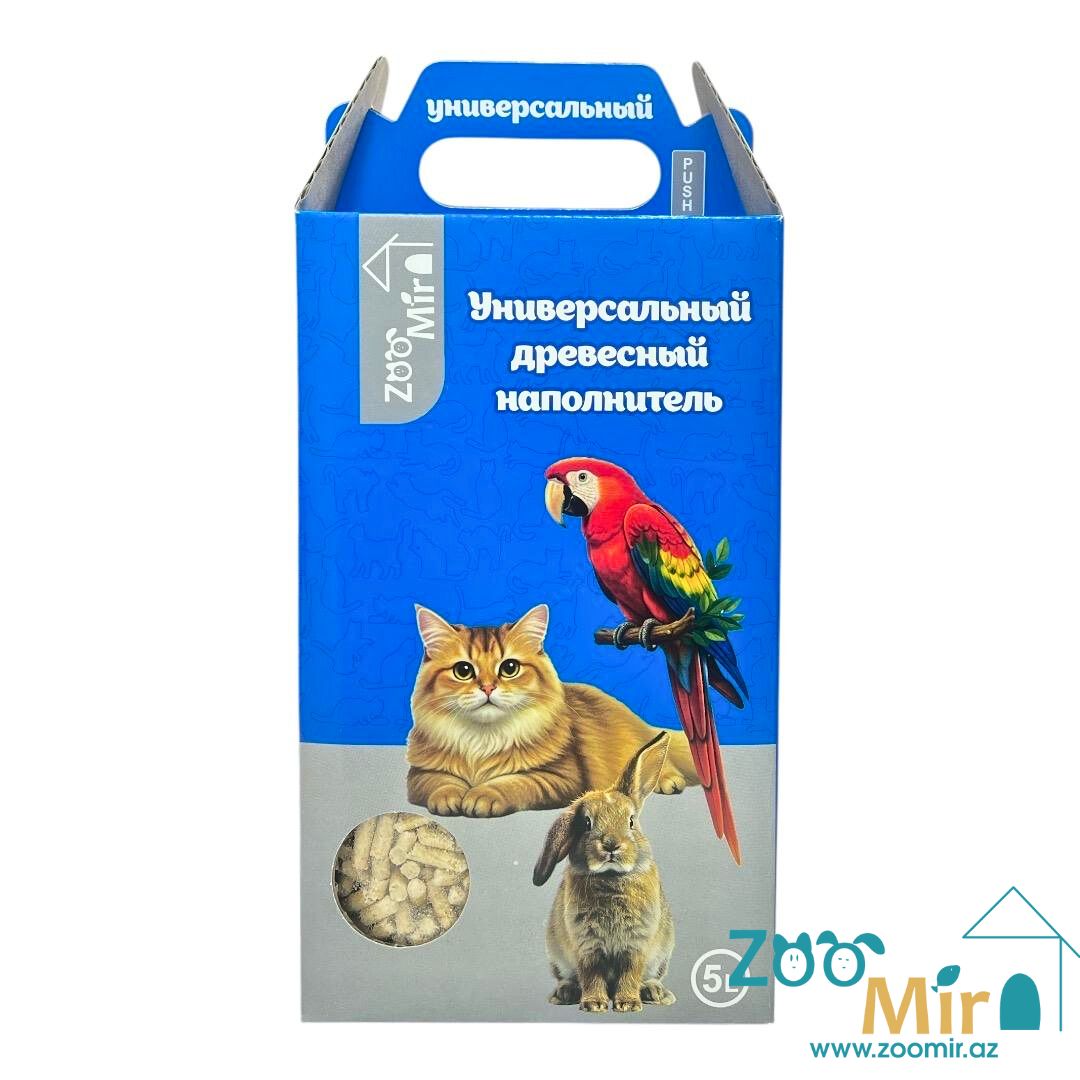 ZooMir, универсальный древесный наполнитель, 5 л.
