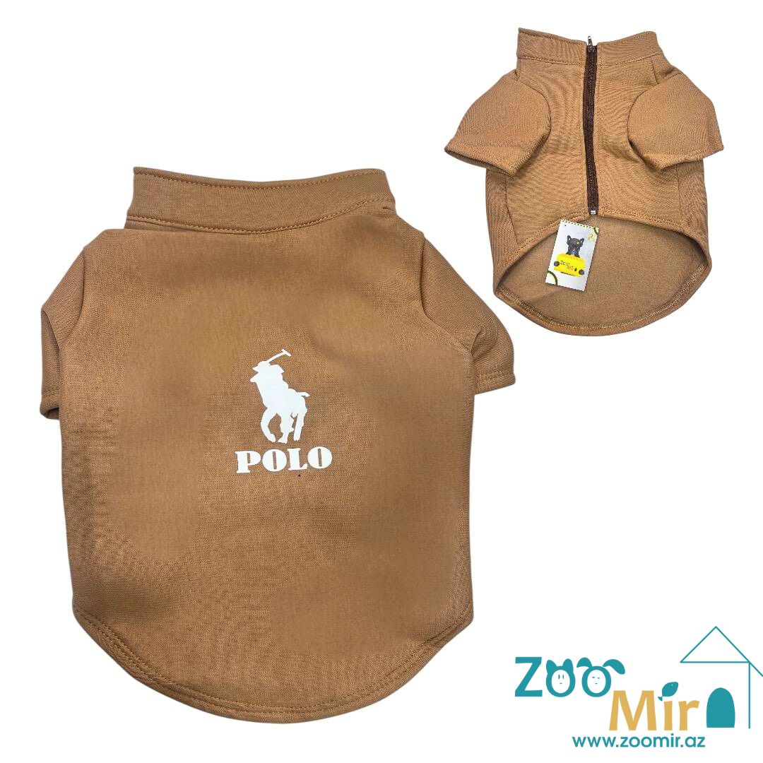 ZooMir, утепленный худи из трикотажной ткани и флисовой изнанкой, для собак мини пород и кошек, 2 - 4 кг (размер S) (цвет: кофейный)