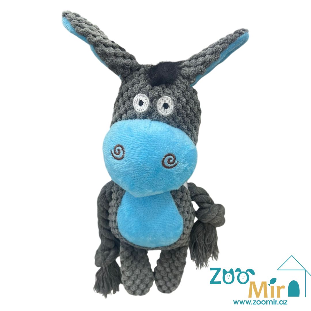 ZMoo, вязанная игрушка в форме "Ослика" с пищалкой, для собак и кошек, 22 см