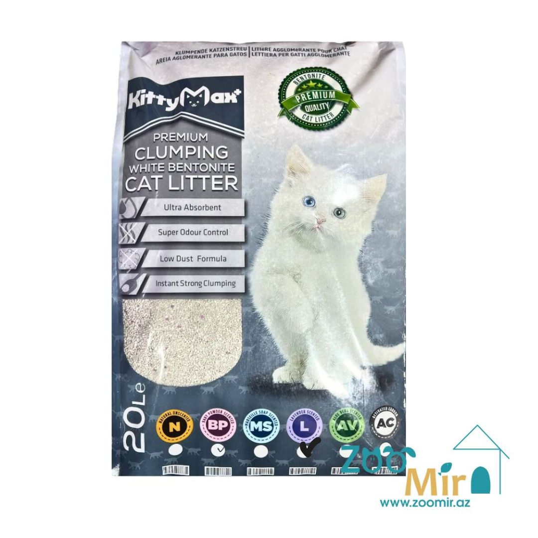 KittyMax Lavander, Lavanda ətirli təbii topalanan doldurucu, pişiklər üçün, 20 l