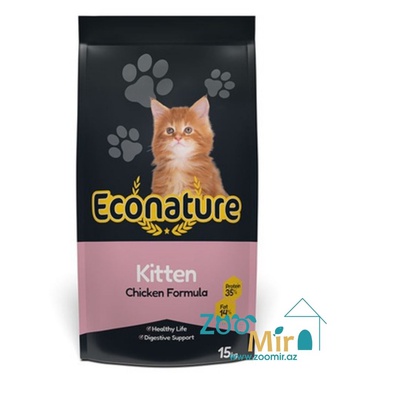Econature Kitten Chicken Formula, сухой корм для котят с курицей, 15 кг (цена за 1 мешок)