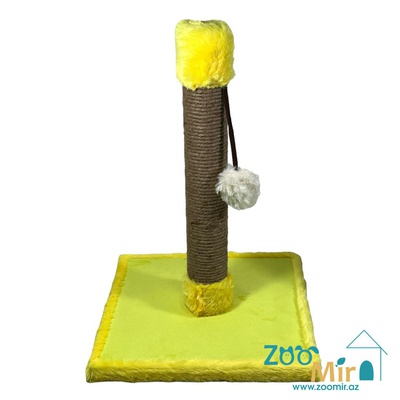 Zoomir "Yellow Lemon", когтеточка с квадратным основанием, для котят и кошек, 42х30х30 см (размер S)