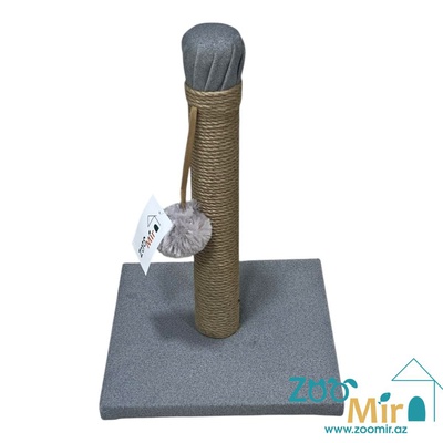 Zoomir, когтеточка с квадратным основанием, для котят и кошек, 42х30х30 см (размер S)(цвет: светло-серый)