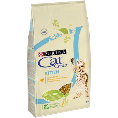 Cat Chow для котят, с домашней птицей, 15 кг