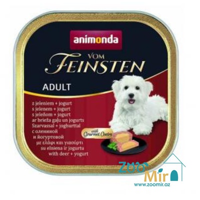 Vom Feinsten, влажный корм для взрослых собак с олениной и йогуртом, 150 гр
