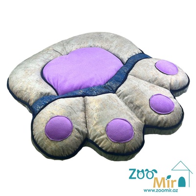 ZooMir, модель "Лапка 1", лежак для малых, средних пород собак и кошек, 67x67x10 см (цвет: комбинированный серый )