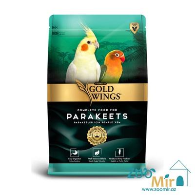 Gold Wings Complete Food for Adult Budgies, сбалансированная зерновая смесь для ежедневного кормления, корм для средних попугаев, 1 кг. (цена за 1 пакет)