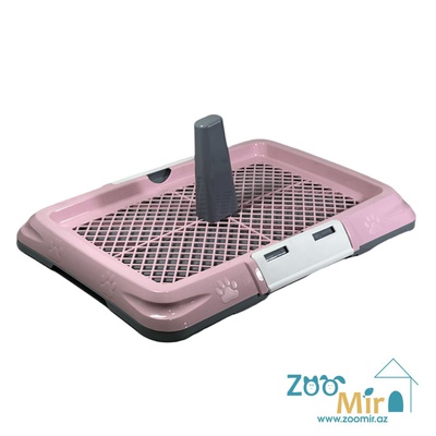 Kİ, пластиковый лоток плоской прямоугольной формы, для собак, 45х32х5 см (размер: S) (цвет: розовый)
