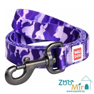 Collar WAUDOG Nylon, нейлоновый ошейник для собак малых пород, 122 см х 20 мм (цвет: фиолетовый Камо)