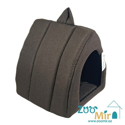 ZooMir "Dark Brown 1", модель "Шалаш"  домик для мелких пород собак и кошек, 35х33х34 см