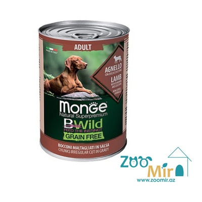 MONGE BWILD, консервы для взрослых собак с ягненком, 400 гр