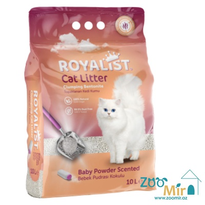 Royalist, натуральный комкающийся наполнитель с ароматом детской пудры, для кошек, 10 л