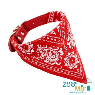 Pet Collar, декоративней ошейник бандана, для собак малых пород и кошек, 21-26 см (цвет: красный)