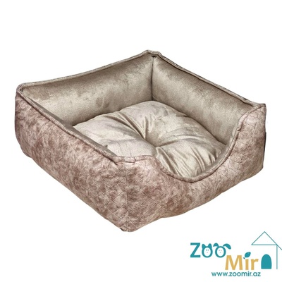 ZooMir, лежак для мелких пород собак и кошек, 42x42x16 см (размер M) (цвет: бежевый)