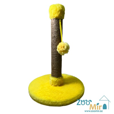 Zoomir, когтеточка с круглым основанием, для котят и кошек, 42х30х30 см (размер S)(цвет: желтый)