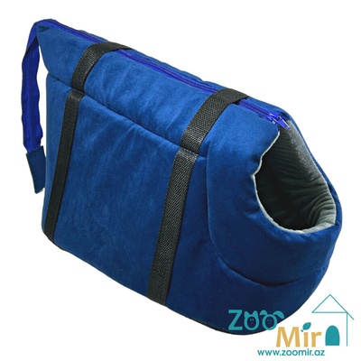 ZooMir, сумка-переноска для мелких пород собак и кошек, 40х20х25 см (Размер S) (цвет: синий)