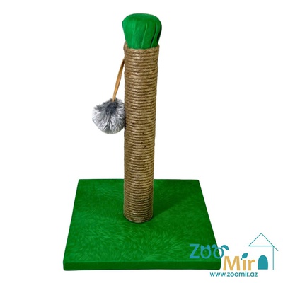 Zoomir, когтеточка с квадратным основанием, для котят и кошек, 42х30х30 см (размер S)(цвет: зеленый)