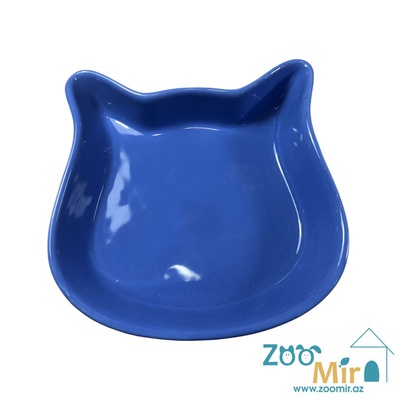 Trixie модель "Кошачья морда", керамическая миска для кошек, 0.25 л (синий)