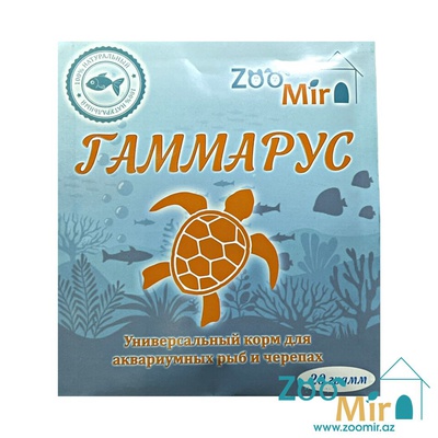 ZooMir, сбалансированный основной корм для пресноводных декоративных рыб и черепах, гамарус, 20 гр.