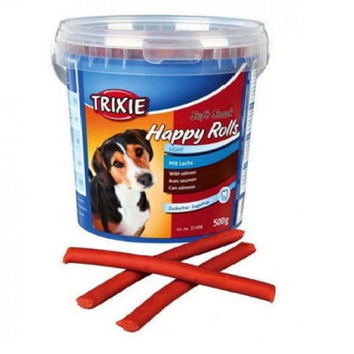 Trixie Soft Snack Happy Rolls, лакомство для собак с лососем, 500 гр  (цена за 1 банку)
