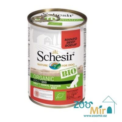 Schesir Bio Adult, консервы для собак с говядиной, 400 гр