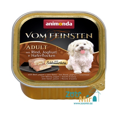 Vom Feinsten, влажный корм для собак с говядиной, йогуртом и овсяными хлопьями, 150 г