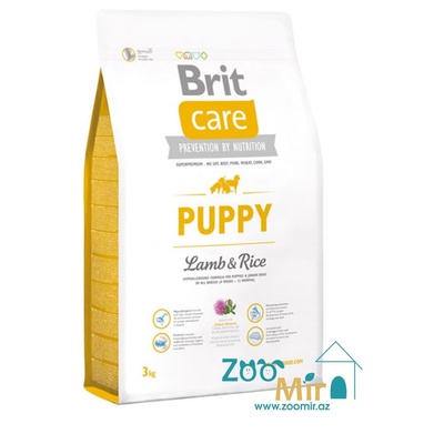 Brit Care Puppy Lamb & Rice, cухой гипоаллергенный корм для щенков всех пород с ягненком и рисом, 3 кг (цена за 1 мешок)