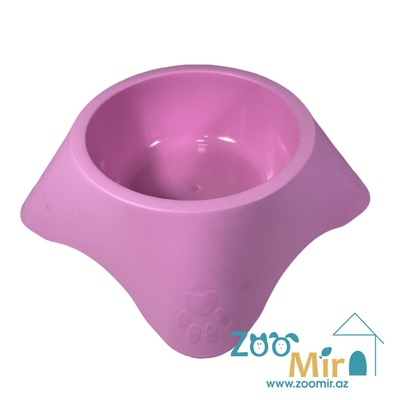 KI, миска пластиковая для мелких и средних пород собак, 0.45 л (размер М) (розовая)