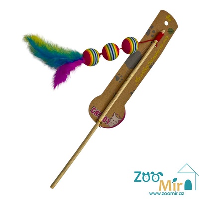 CatToy, игрушка дразнилка, удочка с мячиками и колокольчиком, 40 см (цена за 1 игрушку)