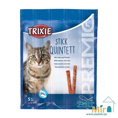 Trixie Stick Quintett, лакомство для кошек - палочки со вкусом лосося и форели, 5 гр. (цена за 1 палочку)