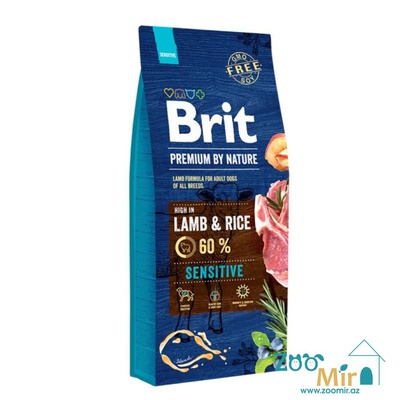 Brit Premium by Nature Sensitive Lamb, сухой корм для взрослых собак с чувствительным пищеварением, склонных к пищевой аллергии и собак с проблемами кожи с ягнёнком и рисом, на развес (цена за 1 кг)