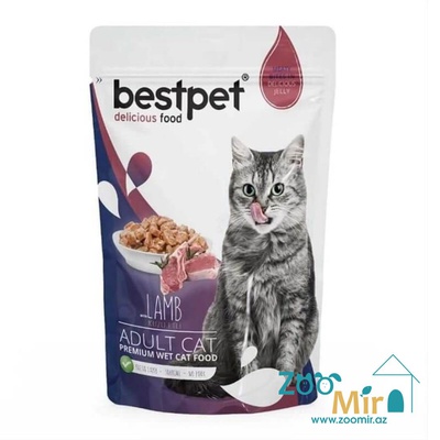 BestPet, влажный корм для взрослых кошек с ягненком, 85 гр