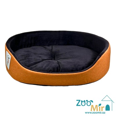Zoomir, модель лежаки "Матрешка" для мелких пород собак и кошек, 55х42х14 см (размер L)(цвет: оранжевый с коричневым)
