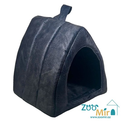 ZooMir, модель "Шалаш"  домик для мелких пород собак и кошек, 35х33х34 см (цвет: черный 1)
