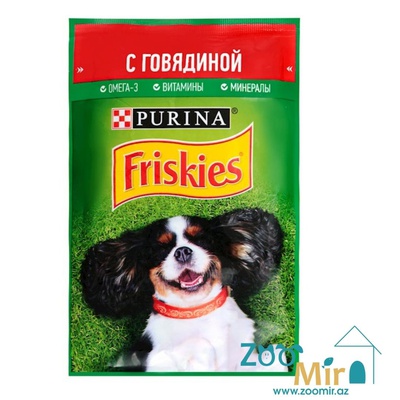 Friskies,  влажный корм для собак с говядиной, 85 гр